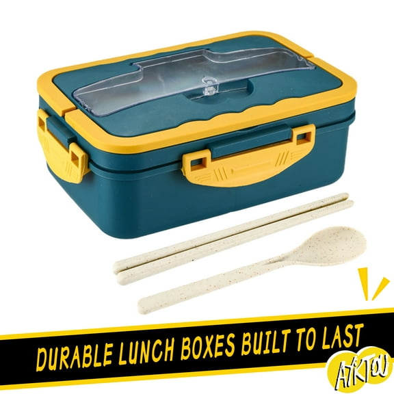 AYktou Bento Box,Lunch Box-Food Grade Reusable Snack Containers with Lids,Built-in Utensil Set,Leak-Proof Bento Box Adult,BPA-Free,Microwave & Dishwasher Safe