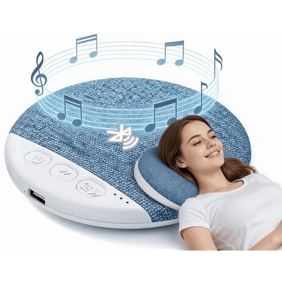 AYktou Bluetooth Pillow Speaker for Sleeping, 3.8 Inch Wireless Mini Portable Pillow Speaker with 30/60/90 Min Timer Long Battery Life Stereo Sleep Headphones Sound for Home Travel, Blue