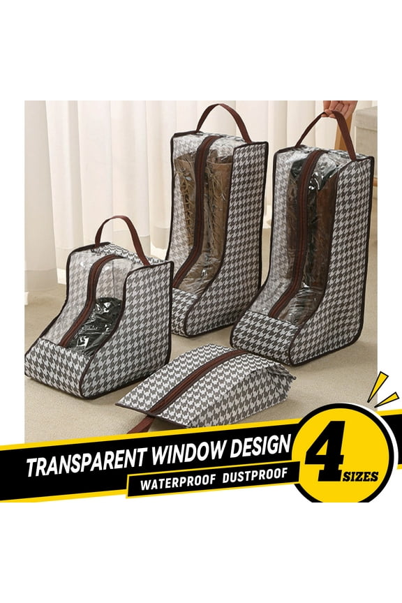 Boot Bag-Portable Boot Storage Organizer with Tall Boots,Zippered Dust-Proof Shoe Bags with Clear Window,Boot Bags for Cowboy Boots,Travel Shoe Bags for Packing and Daily Use