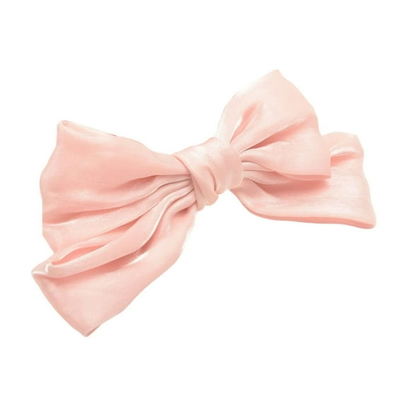 AYktou Bow Curtain Tiebacks Clip, Bright Chiffon Fabric Tie Backs for Curtains, No Drilling Curtain Buckles With Metal Clip, Curtains Ornaments for Iving Room Bedroom Curtain Decoration Clip, Pink