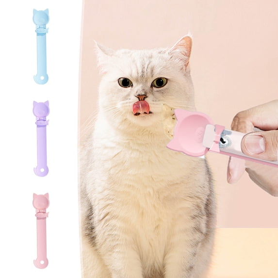 AYktou Cat Treat Spoon, 10.4 Inch Cat Strip Feeders Cats Snacks Feeding Spoon Pet Lickable Puree Treat Food Dispenser Puppy Food Mixing Spoon Cute Feeding Scoop for Cat Rabbit Kitten Small Pets