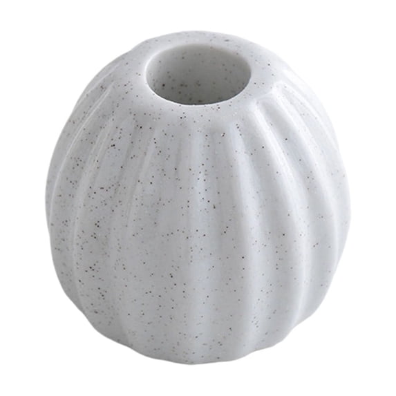 AYktou Ceramic Candle Holders, Matte Cream White Pumpkin Candlestick Holders, Modern Candlesticks Candles Aroma Diffusers Candles Tray Ornaments for Home Room Tabletop Hall Window Display