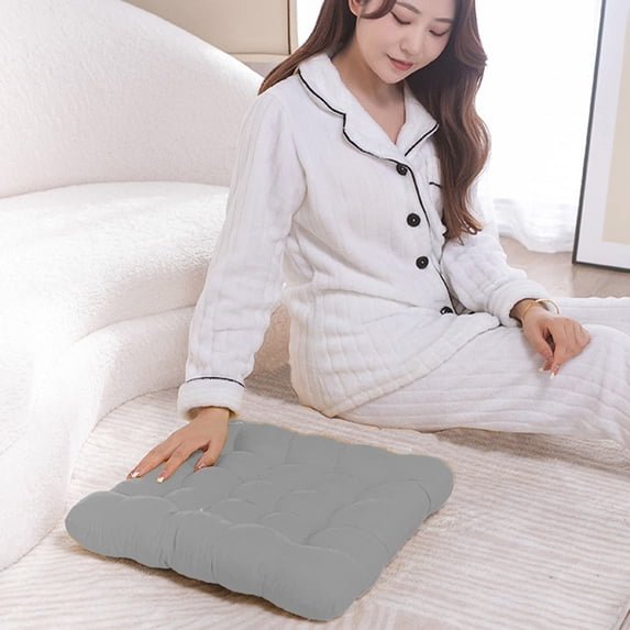 AYktou Chair Cushions,17.7*17.7in Tufted Overstuffed Floor Cushions,Memory Foam Seat Cushion,Corduroy Floor Cushions for Living Room Tatami,Car,Dining,Dorm Desk Chair,Office