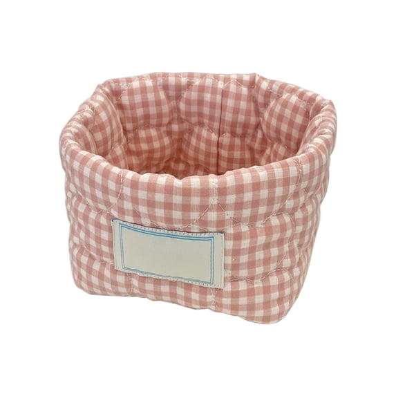 AYktou Checkered Fabric Storage Baskets, Checkered Fabric Jewelry Organizers and Storage Cosmetics Storage Bag Miscellaneous Items Storage Bins Multi-Functional Candy Bag Desktop Organizers