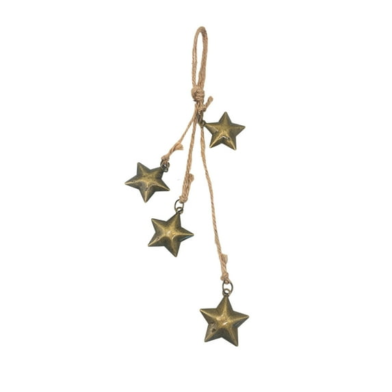 AYktou Christmas Ornaments Pentagram Wind Chimes, Iron Pentagram String Wall Hanging Pendant, Christmas Tree Decorations Door Handles Bells Vintage Style Wind Bells Hanging Ornaments, 11 Inch