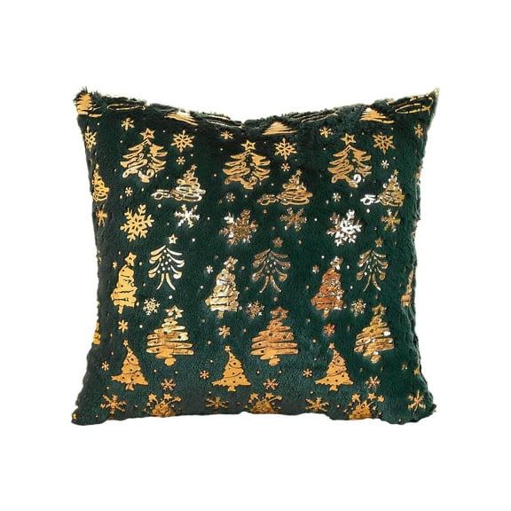 AYktou Christmas Pillow Cases, 20×12 Inch Christmas Tree Snowflakes Plushes Pillowcase, Dark Green Winter Sofa Pillow Covers Holiday Gifts for Couch Floor Living Room Bedroom Decoration