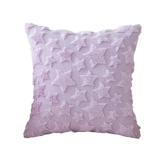 AYktou Christmas Throw Pillow Covers, 18×18 Inch Plush Christmas Star Pillow Cushion Cover, Sofa Pillow Cases with Invisible Zipper Knitted Pillowases for Bed Couch Chair Christmas Decor, Purple