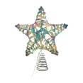 thumbnail image 1 of AYktou Christmas Tree Topper Star with LED Lights, 20-LED Three-Dimension Iron Christmas Tree Top Star Ornaments, Glittering Ambiance Five-Pointed Star Ribbon Light for Home Xmas Tree Decor, 1 of 6
