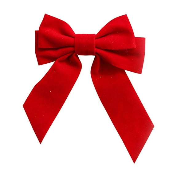 AYktou Christmas Velvet Bows, Red Bows for Girls Christmas Tree Top Ornaments Wreath Fine Glitter Hair Bows, Twists Tie Bows for Xmas Tree Wedding Gift Wrapping Party Home Decor, 5.5×7.5 Inch