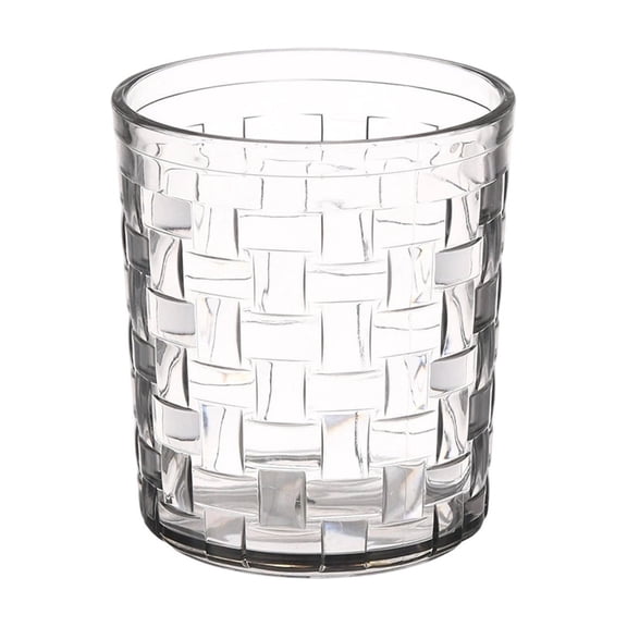 AYktou Clear Mouthwash Cups, Wide-Mouthed Thickened Couple'S Toothbrushing Cups Rattan-Woven Pattern Bathroom Brushing Cup Refracted Light Ambiance Bar Wine Glass, Gray