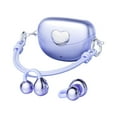 thumbnail image 1 of AYktou Clip Style Wireless Earbuds, Long Battery Time Heart Pattern Mini Bag Style Bluetooth Earphones Portable Waterproof Noise Cancelling Earphones with Charging Cable, Purple, 1 of 7