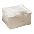 thumbnail image 1 of AYktou Clothes Storage Bags Organizer, Foldable Storage Containers Breathable Cotton Linen Closet Organizer with Reinforced Handles & Clear Window, Thick Container Bins for Blankets, Comforters, 1 of 9