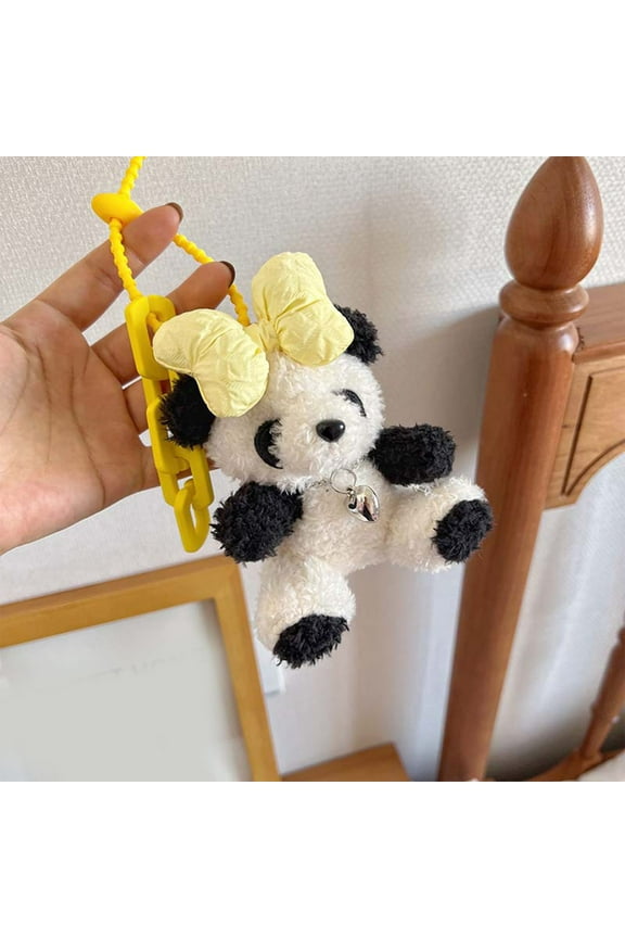 Colorful Plush Keychain-Cute Stuff Pendant Pandas Keyring Keychain Gift for Handbag,Purse,Backpack,Car Keys
