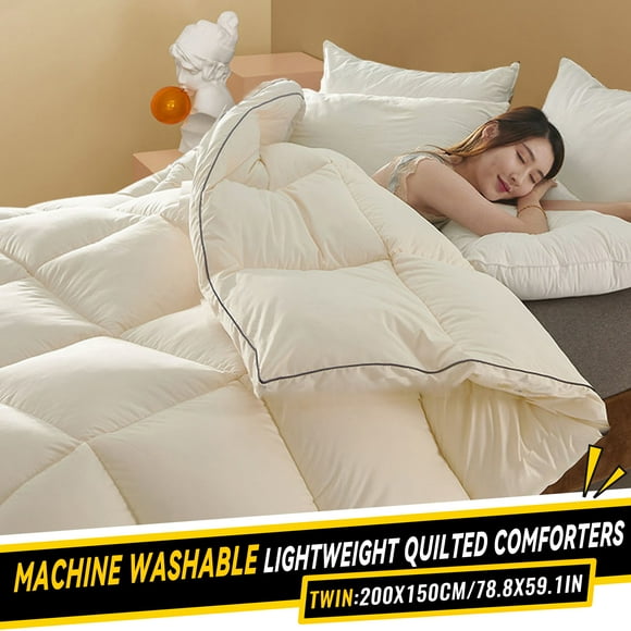 AYktou Comforter Duvet Insert,Soft Bedding for All Seasons,Machine Washable Lightweight Quilted Comforters,Bedding Comforter for All-Season Cool Comfort,78.74x59.05in,Twin/Full