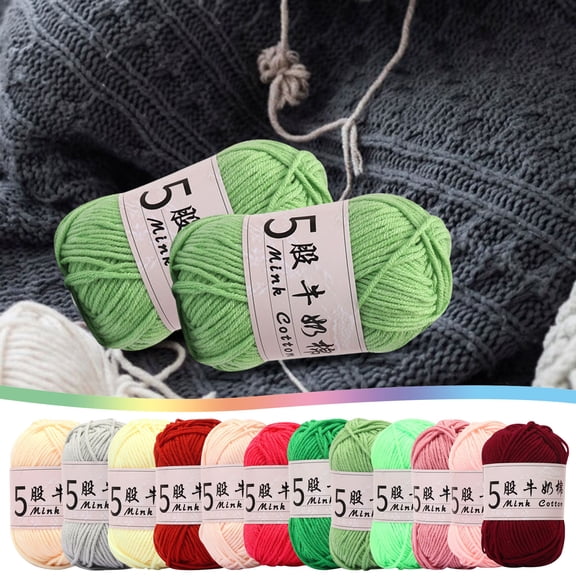 AYktou Cotton Yarn -Multi Colored Milk Yarn Crochet Yarn,50g/2.5oz,295 Yards,5 Strands,Lightweight Yarn for Crochet,Knitting and Crafts,74 Colors