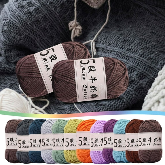 AYktou Cotton Yarn -Multi Colored Milk Yarn Crochet Yarn,50g/2.5oz,295 Yards,5 Strands,Lightweight Yarn for Crochet,Knitting and Crafts,74 Colors