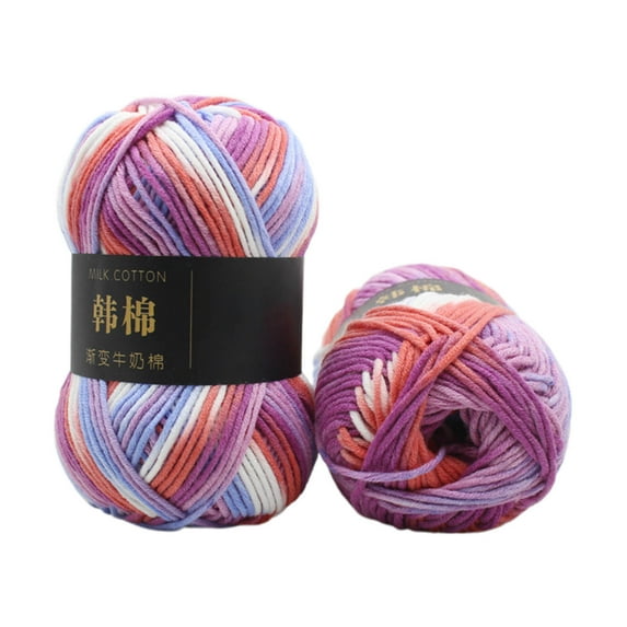 AYktou Cotton Yarn - Multicolor Rainbows Yarn,50 gram Skeins,26 Colors Available,7 Strands Of Combed Milk Cotton Crocheting Yarn for Knitting,Crochet,Weaving,Arts & Crafts - Fiesta