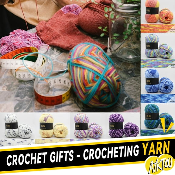 AYktou Cotton Yarn - Multicolor Rainbows Yarn,50 gram Skeins,26 Colors Available,7 Strands Of Combed Milk Cotton Crocheting Yarn for Knitting,Crochet,Weaving,Arts & Crafts - Fiesta