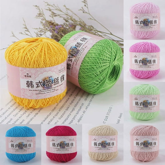 AYktou Crochet Yarn -Multi Colored Acrylic Hand Knitting Yarn Lace Thread DIY Woven Cotton Fine Cotton Thread Crochet Yarn