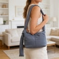 thumbnail image 1 of AYktou Crossbody Bag for Women, Padded Messenger Bag Solid Color Puffy Shoulder Bag Nylon Quilted Tote Bag Large Capacity Commute Travel Sling Bag for Outing Shopping Strolling, 1 of 6