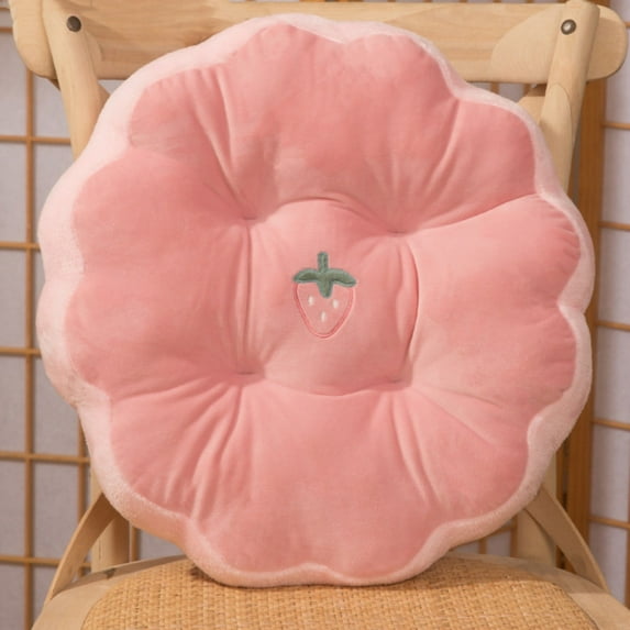 AYktou Cute Seat Cushion 16.5*16.5*3.9in Round Biscuits Shaped Chair Cushions for Office Desk Chairs,Soft Comfy Thicken Floor Pillow,Short Plush Machine Washable Seat Cushion Pad for Adults,Home Decor