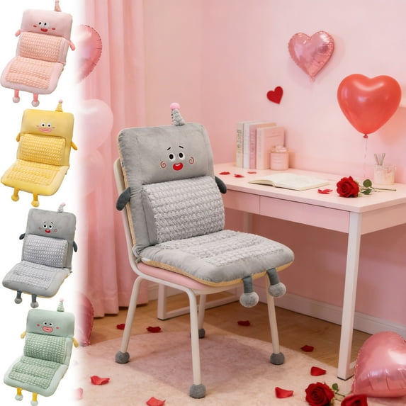 AYktou Cute Seat Cushion, 30×16 Inch Plush Doll Chair Pillows Office Sitting Waist Backrest Pad Car Seat Cushion, Warm Double-Sided Back Support Cushion Sofa Pillows for Home Chair Recliner