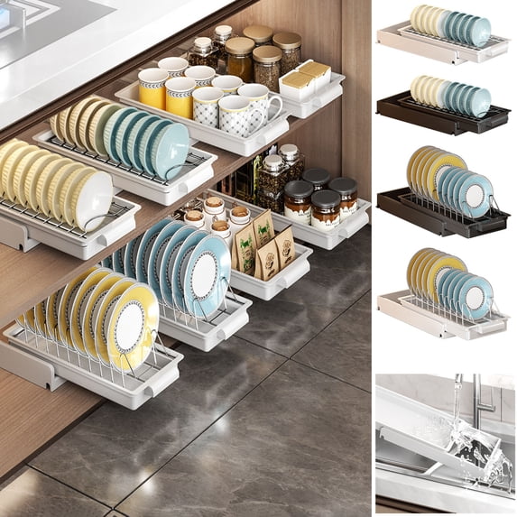 AYktou Dish Drying Rack-Kitchen Organizers and Storage,Mini Expandable Compact Dish Rack Kitchen Accessories,Stainless Steel Dish Drainer for Kitchen Plates Storage,Space Saving