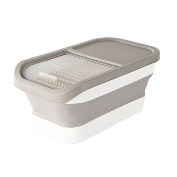 AYktou Dog Food Storage Container with Lid, 26-33 Lbs Airtight Collapsible Pet Food Storage Container Travel Cat Food Bucket Kitchen Food Storage Bins for Cat & Dog Food Rice Grain Flour