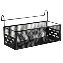 AYktou Dormitory Bedside Caddy Hanging Storage Basket,13×6×5 Inch Iron Multi-Purpose Storage Rack Bedhead Hanging Organizer Storage Shelf for Bedroom Necessities Mobile Phone Charger Magazine, Black