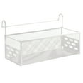 thumbnail image 1 of AYktou Dormitory Bedside Caddy Hanging Storage Basket,13×6×5 Inch Iron Multi-Purpose Storage Rack Bedhead Hanging Organizer Storage Shelf for Bedroom Necessities Mobile Phone Charger Magazine, White, 1 of 6