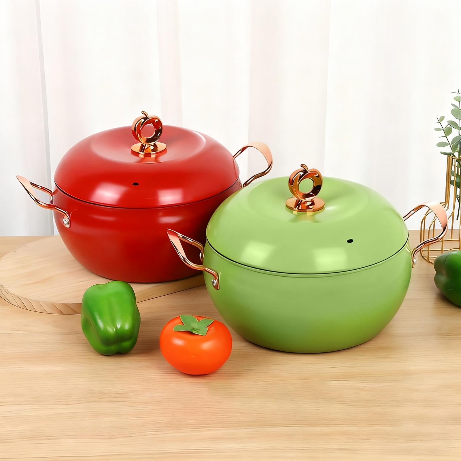 AYktou Double-Handled Malic Stock Pots, Large-Capacity Thickened Iron ...