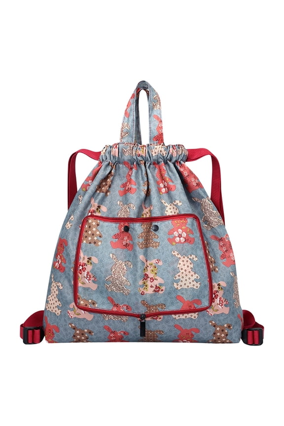 Drawstring Backpack Bag, Multifunctional Foldable Bag, Large Capacity Draw String Bags, Floral Printed Travel Bags Waterproof Drawstring Bags Sport Sackpack for Camping Hiking Gym Shopping