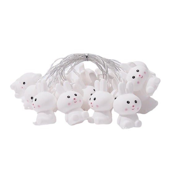AYktou Easter Bunny String Lights, 78 Inch Easter Decorative LED Light with 10-LED Cute Rabbit Bulbs Easter Decor Hanging Light String for Birthday Party Holiday Indoor & Outdoor Events Night Light