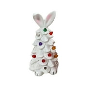 AYktou Easter Decorations 5.9 Light-Up Easter Ceramic Tree Glowing Bunny Light,Bunny Tree Easter Night Light with Colorful LED Light Bulbs,Easter Gifts for Kids