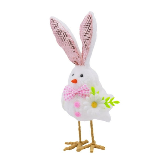 AYktou Easter Decorations - Cute Plush Easter Bunny ears bird Figurines, 3.7×5.9×10.6In Doll Stuffed Animals Decorations for Home Table Fireplace Spring Decorations Easter Party Favors Gifts