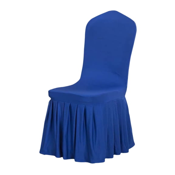 AYktou Elastic Dining Table Chair Covers, Stretch Washable Stool Covers with Skirt Universals Chair Cover Cushion Backrest Slipcovers for Kitchen Dining Room Hotel Restaurant Party Chairs, Blue