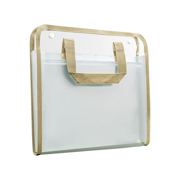 AYktou Expanding File Folder with Handle 13 Compartment Large Capacity File A4 Accordion File Organizer with buttons Portable Transparent and Waterproofing Filing Box for Classroom,Home,Office