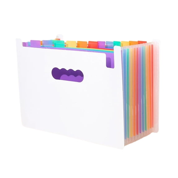 AYktou Expanding File Folder, Rainbow Pockets Desktop Accordion File Organizer, Large Capacity A4 Document Organizer with Indexs, Standing Folder Portable Bill & Receipt Organizer for Home Office
