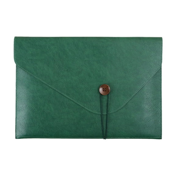 AYktou Expanding PU Leather File Folder A4 Size Envelopes with 3 Pockets Waterproof Leather Document Pouch with Elastic String and Copper Button Closure for Office & Home