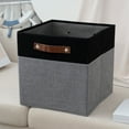 thumbnail image 1 of AYktou Fabric Craft Storage Baskets with Handles, Home Clothing Storage Box Cabinet Storage Bins Desktop Organizer Miscellaneous Storage Basket for Laundry Shelves Kitchen Bedroom Storage, Gray, 1 of 7