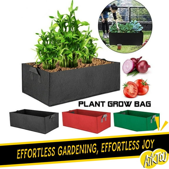 AYktou Fabric Raised Garden Bed Grow Bags-1 Grids Rectangle Breathable Garden Bed,Garden Bags to Grow Vegetables Fruits Flowers Planting Container Gardening for Outdoor Gardening Planting Pots