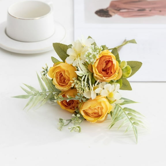 AYktou Fake Flowers Peonies Simulated Bouquets Simulated Green Plants Fake Flowers Home Plastic Flower Decorations