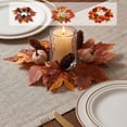 thumbnail image 1 of AYktou Fall Candle Rings, 10 Inch Artificial Maple Leaves Berries Pumpkin Wreath Candlestick, Thanksgiving Table Decor Farmhouse Candle Holder Halloween Gift for Front Door Festival Home Decor, 1 of 7