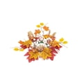 thumbnail image 1 of AYktou Fall Candle Rings, 11.8 Inch Artificial Maple Leaves Berries Flower Wreath Candlestick, Thanksgiving Table Decor Farmhouse Candle Holder Gift for Front Door Harvest Festival Home Decor, 1 of 6