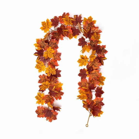 AYktou Fall Garland Maple Leaf, 5.7 Ft Lifelike 3 Colors Maple Leaf Hanging Vines Thanksgiving Garland, Artificial Rattan Fall Leaf Garlands for Autumn Home Wedding Fireplace Party Christmas