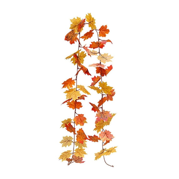 AYktou Fall Garland Maple Leaf Decorations, 6.6Ft Autumn Foliage Artificial Maple Leaves Hanging Vine Thanksgiving Garland Fall Leaves Garland Decor for Festival Home Fireplace Door Indoor Outdoor