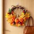 thumbnail image 1 of AYktou Fall Wreath with Artificial Maple Leaves Pumpkin & Berry, Artificial Floral Wreath for Front Door, Thanksgiving Halloween Wreath Autumn Garland Wall Farmhouse Holiday Outdoor Indoor Decor, 1 of 6