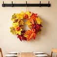 thumbnail image 1 of AYktou Fall Wreath with Artificial Maple Leaves Pumpkin & Berry, Artificial Floral Wreath for Front Door, Thanksgiving Halloween Wreath Autumn Garland Wall Farmhouse Holiday Outdoor Indoor Decor, 1 of 6