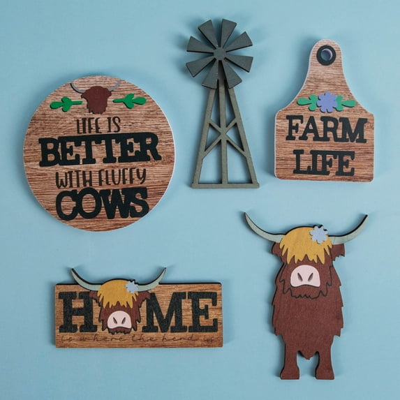 AYktou Farmhouse Tiered Tray Decorations Set-5 Pcs Home Tiered Tray Decor Cake Stand Kitchen Counter Spring Decor for Party, Easter Home Decoration Ornament