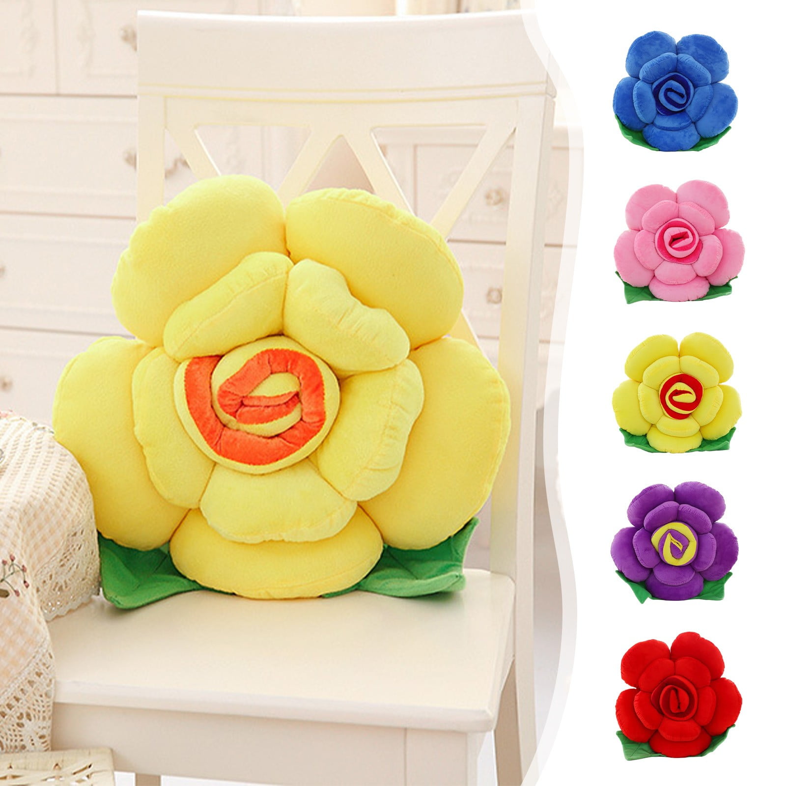 AYktou Flower Throw Pillow Seating Cushion Floor Pillows Cushions Patio Furniture Cushions Throw Pillow Inserts,30 CM,Valentine Day Gift